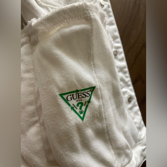 Women's Guess White Denim Jacket - Picture 3 of 5